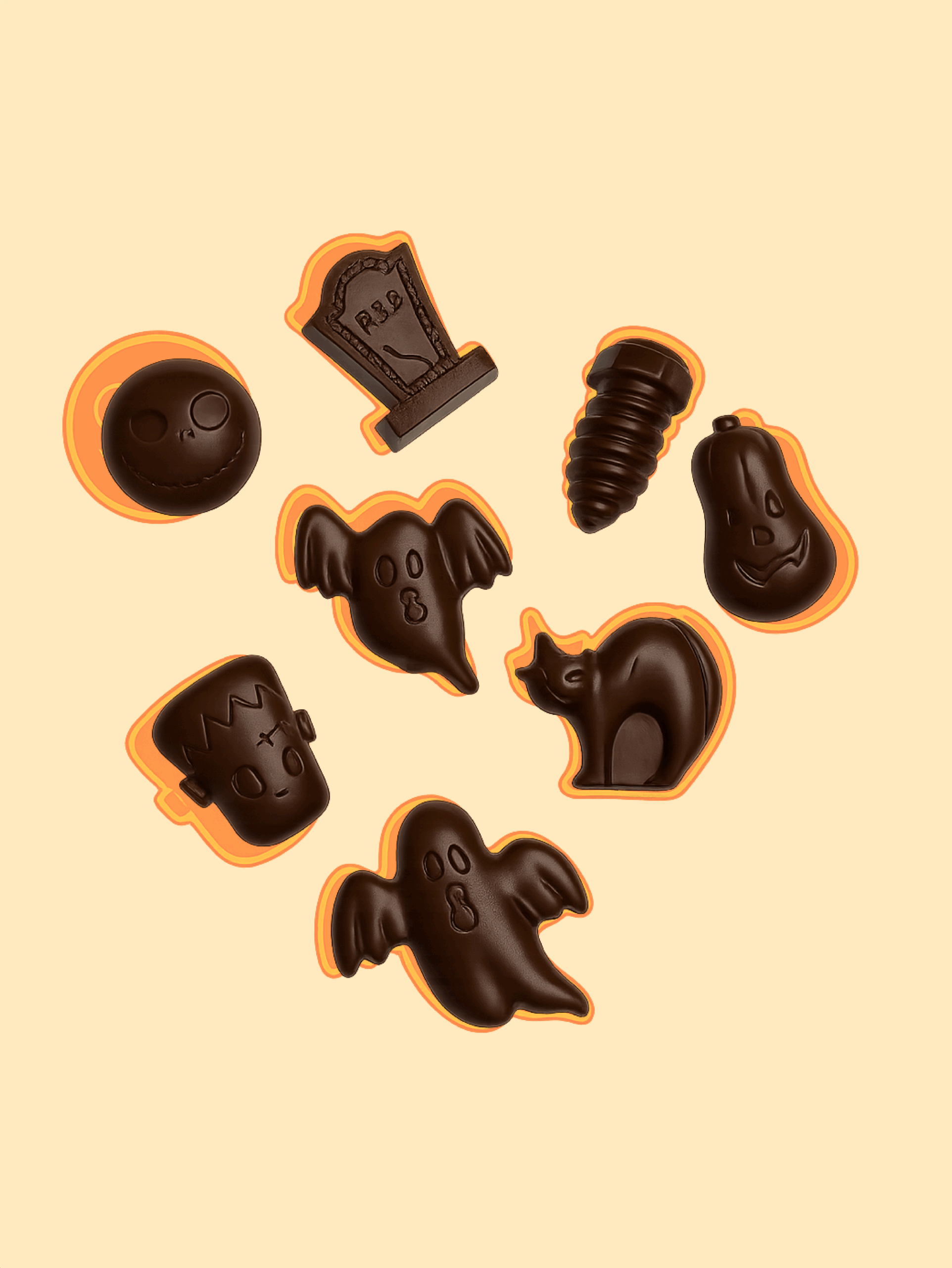 Fritures Halloween fourrées praliné noisettes